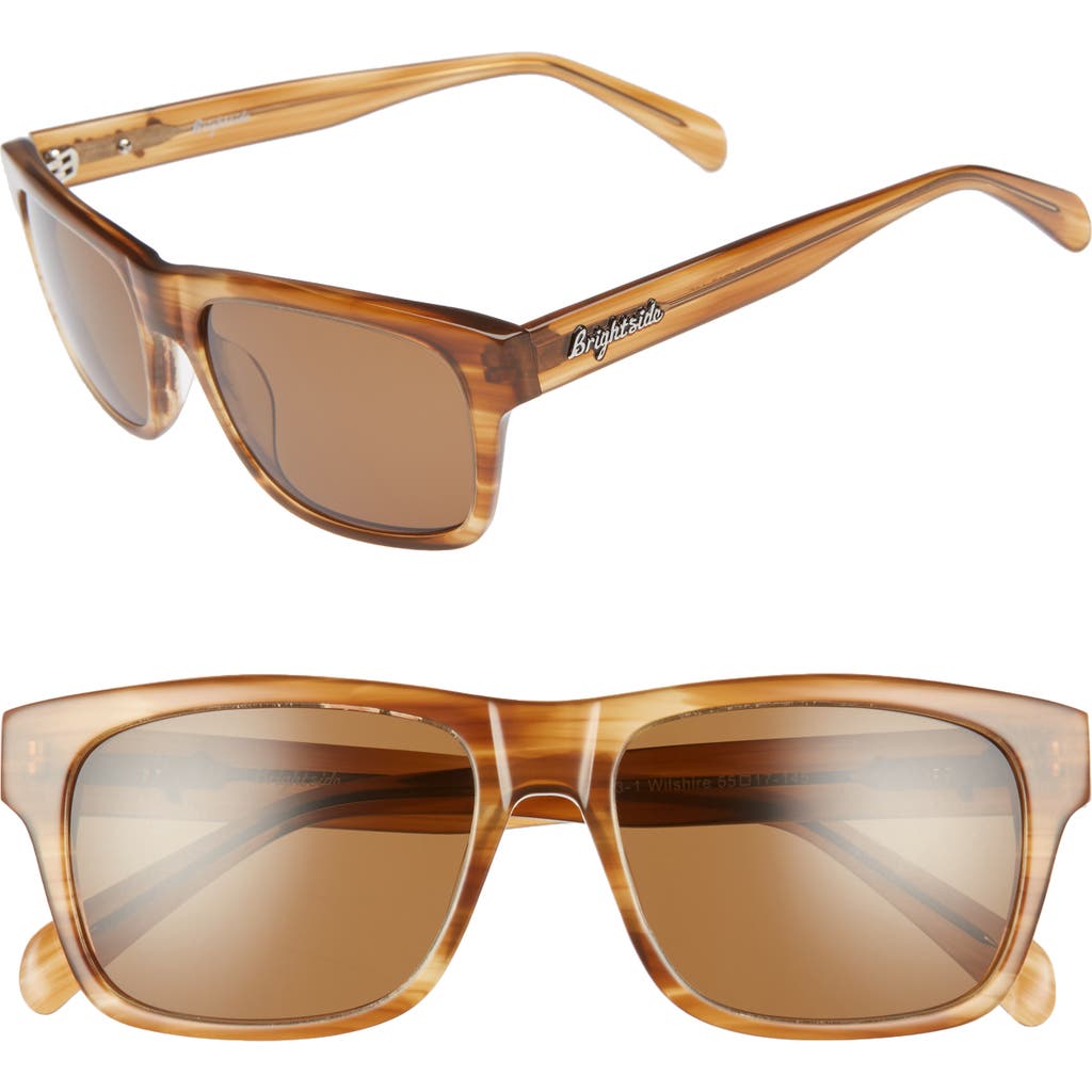 Brightside Wilshire 55mm Square Sunglasses In Cedar/brown