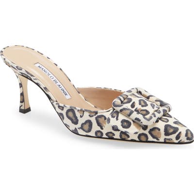 Manolo Blahnik Maysale Buckle Slide Mule, Brown