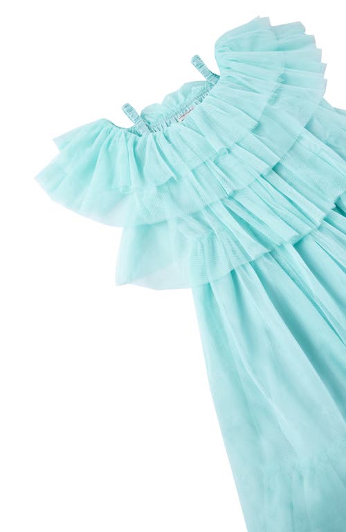 Shop Habitual Kids Kids' Tiered Mesh Dress In Aqua