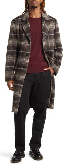 Morgan Plaid Wool Blend Overcoat