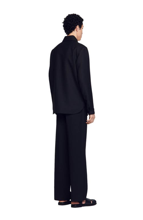Sandro Buttoned Overshirt In Black