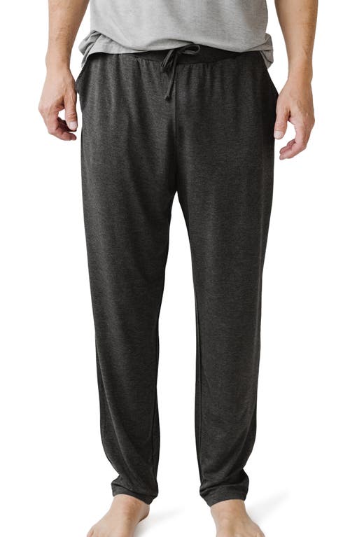 Tie Waist Stretch Knit Pajama Pants in Charcoal