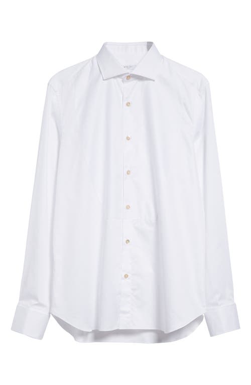 Boglioli White Cotton Tailored Tuxedo Shirt In White