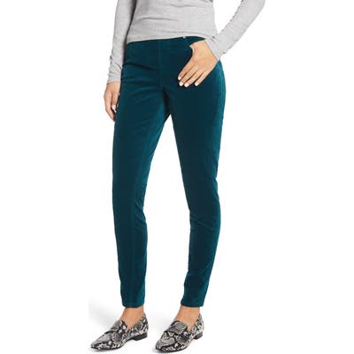 Jag Jeans Maya Pull-On Skinny Velvet Pants, Green