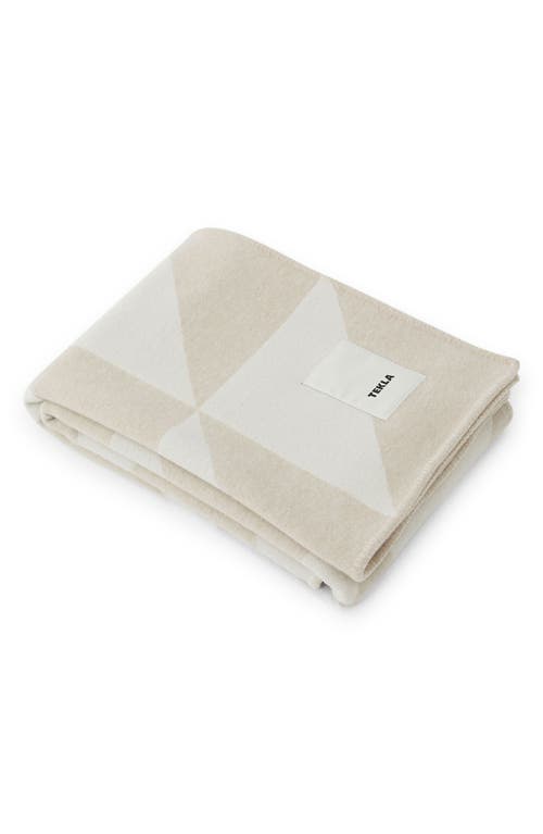 Tekla Cashmere & Wool Blanket in White Tiles