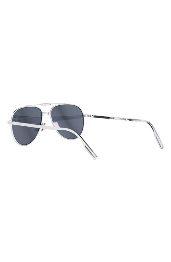 Shop Dior '90 A1u 57mm Sunglasses In Shiny Palladium / Blu Mirror