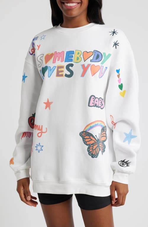 Shop The Mayfair Group Somebody Loves You Sweatshirt In White