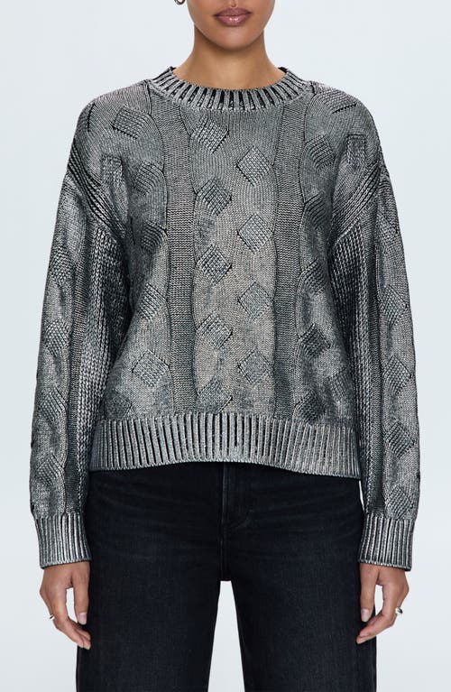 Pistola Everly Foil Accent Cotton Crewneck Sweater in Gilded Midnight 