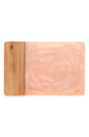 Tiramisu Ivory Resin & Wood Cheese Board In Pink