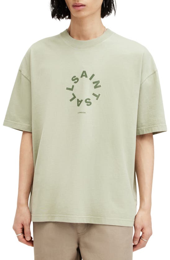 Shop Allsaints Tierra Logo Graphic T-shirt In Herb Green