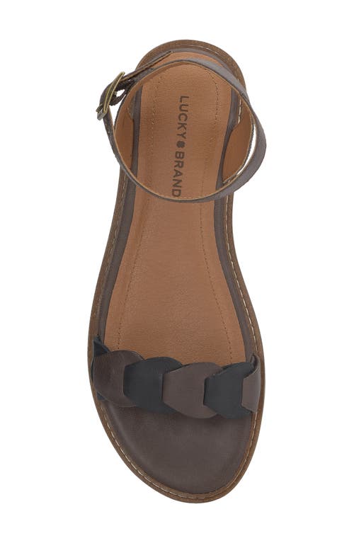 Shop Lucky Brand Kyndall Ankle Strap Sandal In Chocolate/black