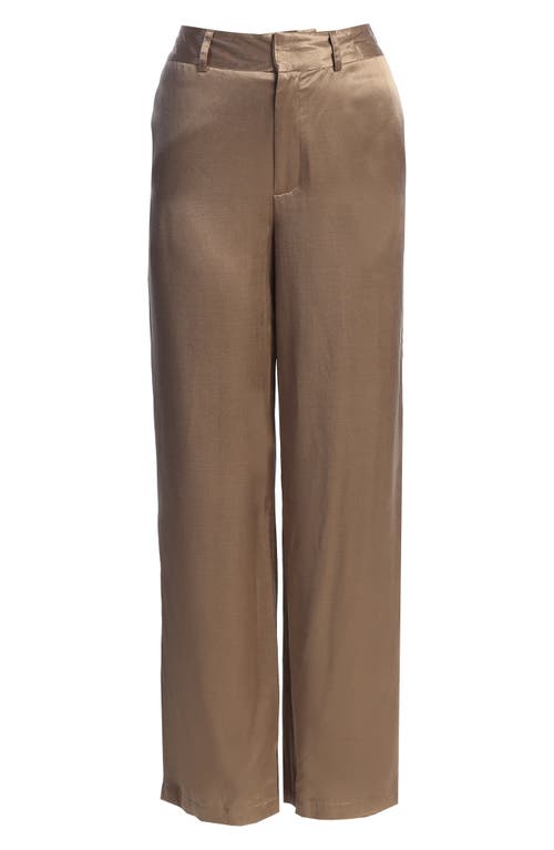 Shop Jluxlabel Ever After Satin Pants In Bronze