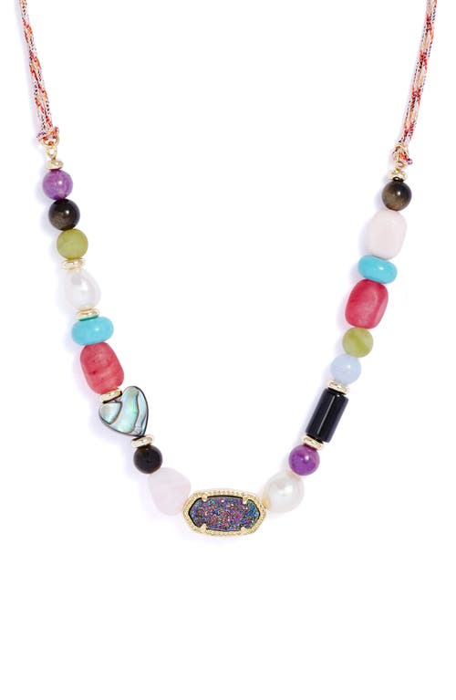 Kendra Scott Willa Cultured Pearl & Semiprecious Stone Necklace in Gold Multi Mix at Nordstrom