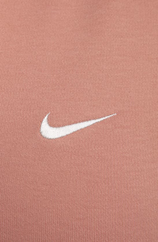 Shop Nike Essentials Stretch Crop Polo In Terra Blush/ Sail