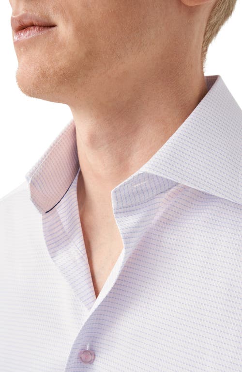 ETON ETON SLIM FIT MICROCHECK ORGANIC COTTON DRESS SHIRT 