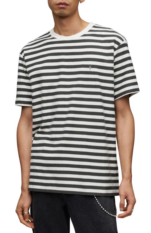 Allsaints Barrett Oversize Stripe T-shirt In Black