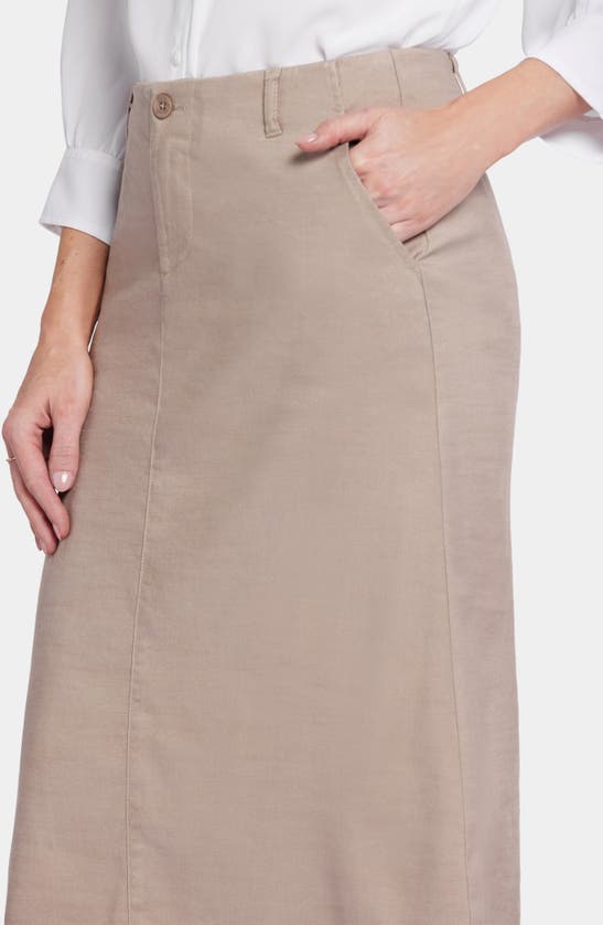 Shop Nydj Marilyn Linen Blend A-line Skirt In Saddlewood