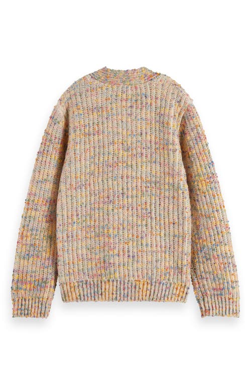 Shop Scotch & Soda Kids' Mélange V-neck Cardigan In Rainbow Melange