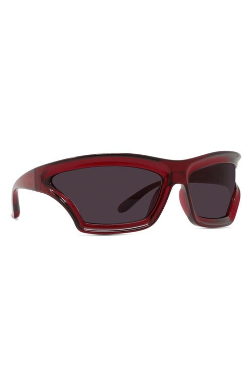 Shop Loewe X Paula's Ibiza 70mm Oversize Mask Sunglasses In Shiny Red/smoke