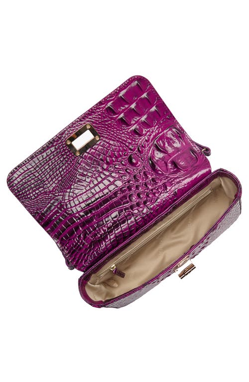 Shop Brahmin Rosa Croc Embossed Leather Convertible Crossbody Bag In Sugar Plum