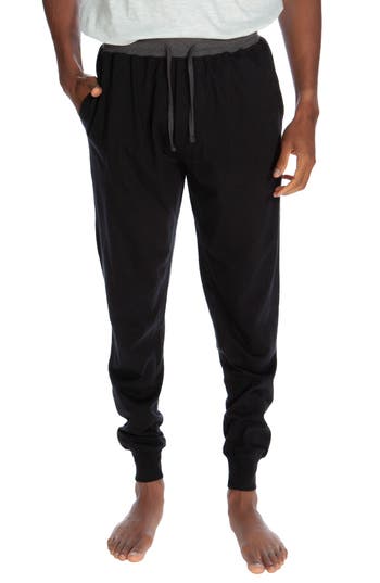 Unsimply Stitched Contrasted Waistband Cuffed Jogger In Black Grey