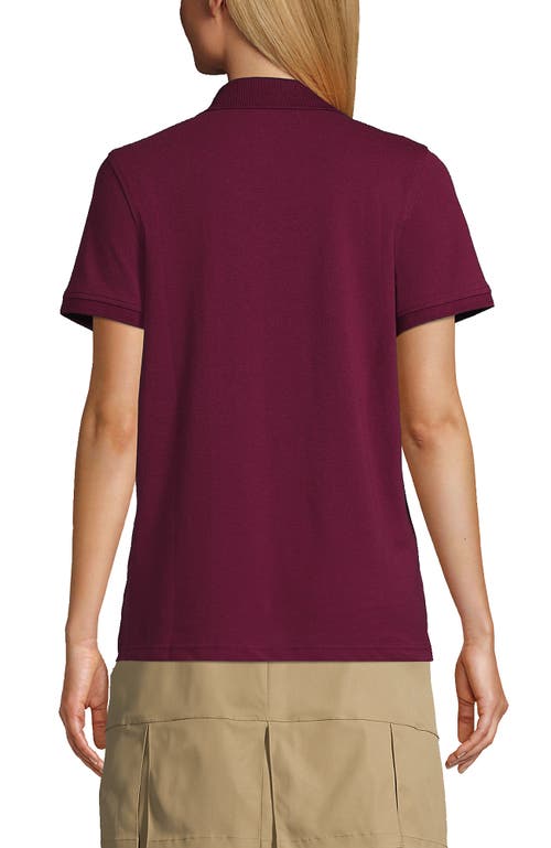 Lands' End School Uniform Young  Short Sleeve Mesh Polo Shirt In Burgundy