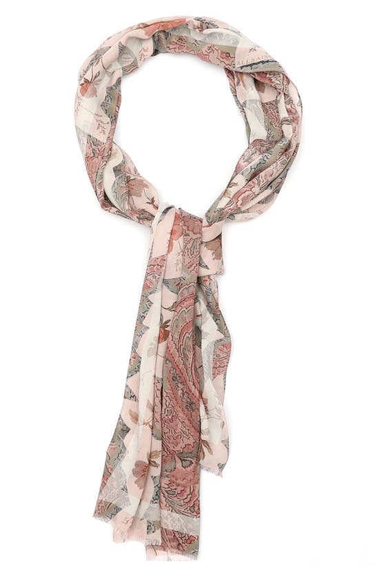 Shop Allsaints Cascade Oblong Scarf In Med Pink Multi