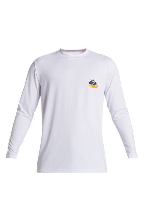 Shop Quiksilver Hi Petroglyph Surf Long Sleeve Performance Rashguard In White