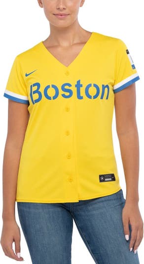 Youth Boston Red Sox Rafael Devers Nike Gold City Connect Name & Number T- Shirt