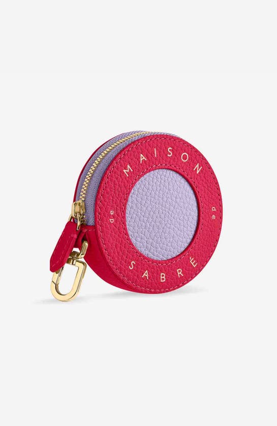 Maison De Sabre Maison De Sabré Leather Coin Purse In Fuchsia Lavender