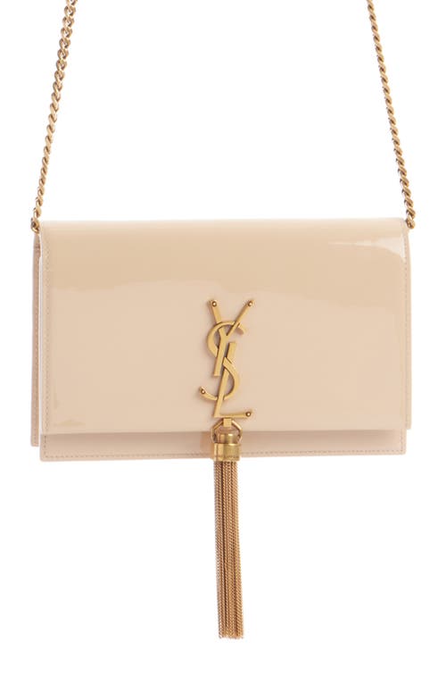 Saint Laurent Cassandre Kate Tassel Leather Wallet on a Chain in Nude Pouder at Nordstrom