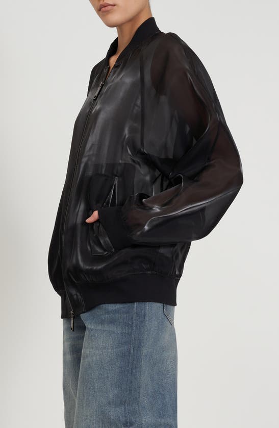 Shop Rebecca Minkoff Johnny Sheer Bomber Jacket In True Black