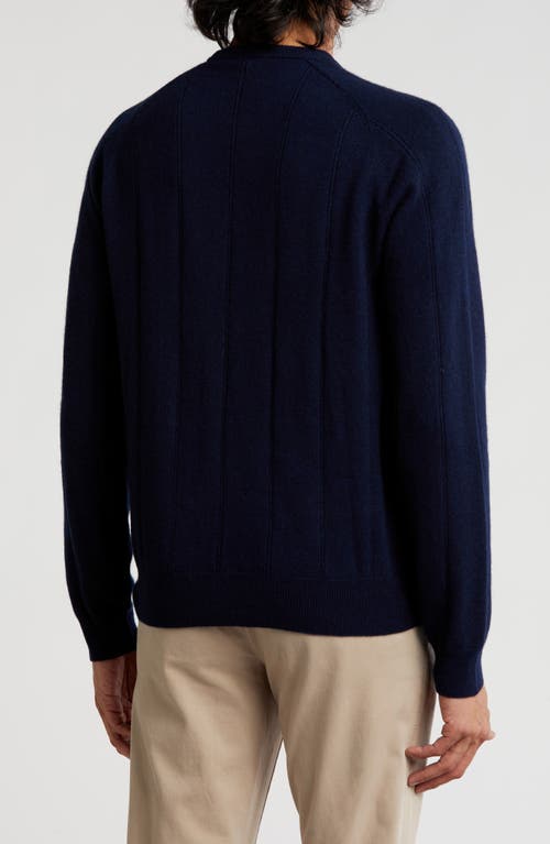 Bruno Magli Amicale Wide Rib Cashmere Sweater In Navy