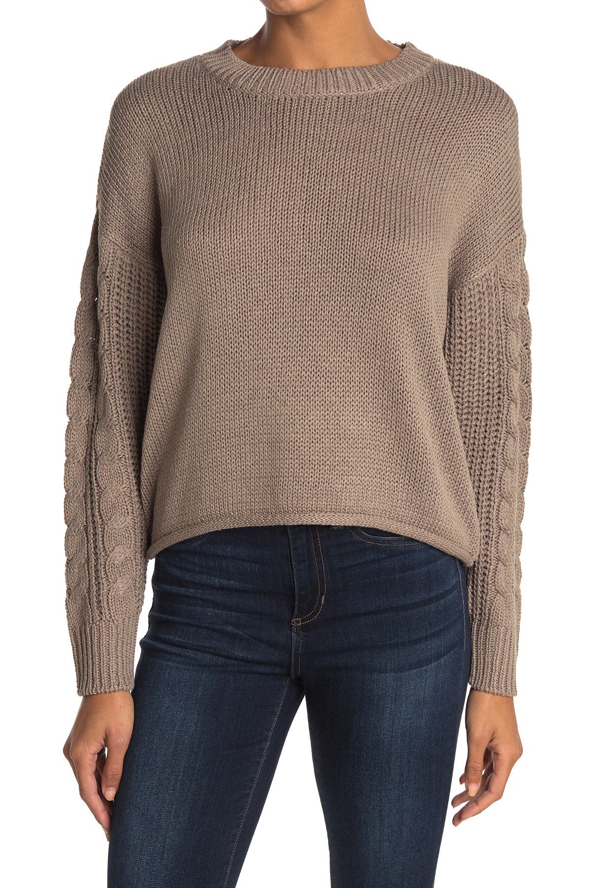 Modern Designer Cable Knit Sleeve Pullover Sweater Nordstrom Rack