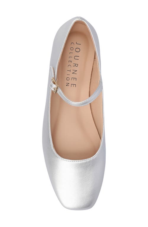 Journee Collection Carrie Mary Jane Flat In Silver
