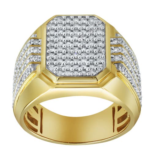 Luvmyjewelry Hexwall 14k Yellow Gold Diamond Men Statement Ring In 14k Yellow Gold