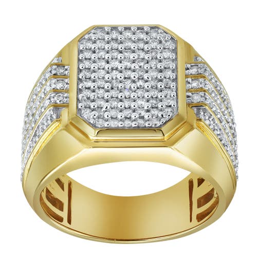 Shop Luvmyjewelry Hexwall 14k Yellow Gold Diamond Men Statement Ring