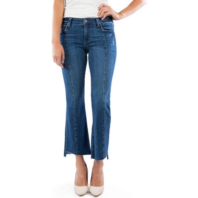 Kut From The Kloth Kelsey Center Seam Crop Kick Flare Jeans, Blue