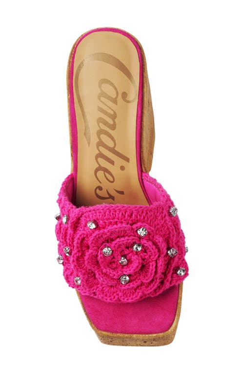 Shop Candies Candie's Mulani Platform Wedge Sandal In Fuchsia