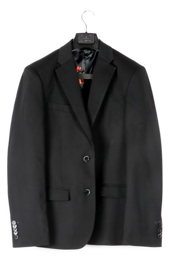 Soul Of London Solid Jersey Suit Jacket In Black