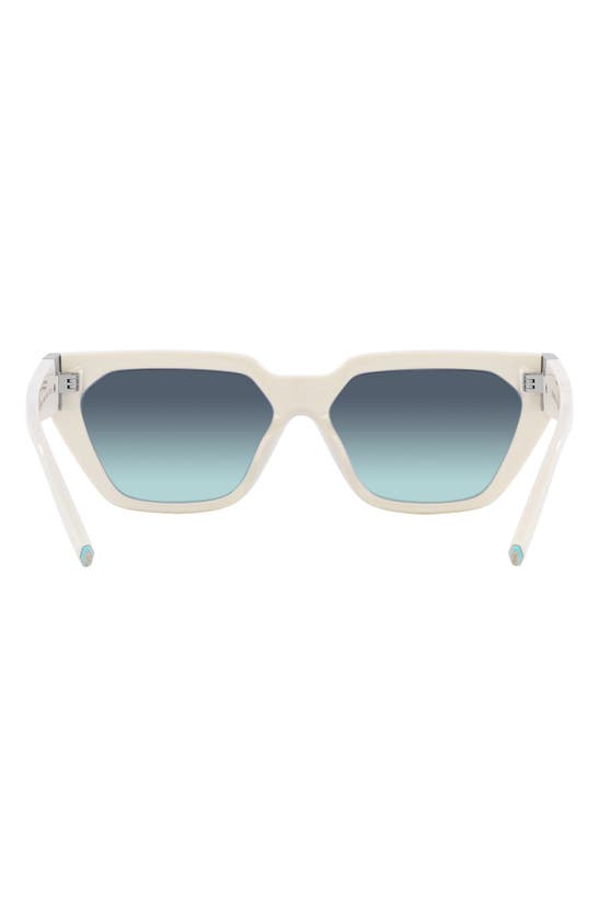 Shop Tiffany & Co 56mm Irregular Sunglasses In Milky Ivory