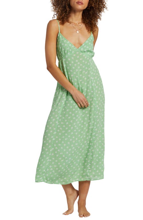 Billabong Shine Floral Midi Slipdress In Green