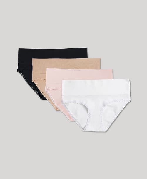 Pact Organic Maternity Foldover Hipster 4-pack In Everyday Basics