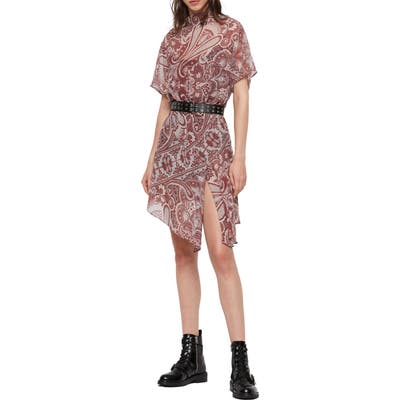 Allsaints Giulia Paisley Scarf Dress, Red