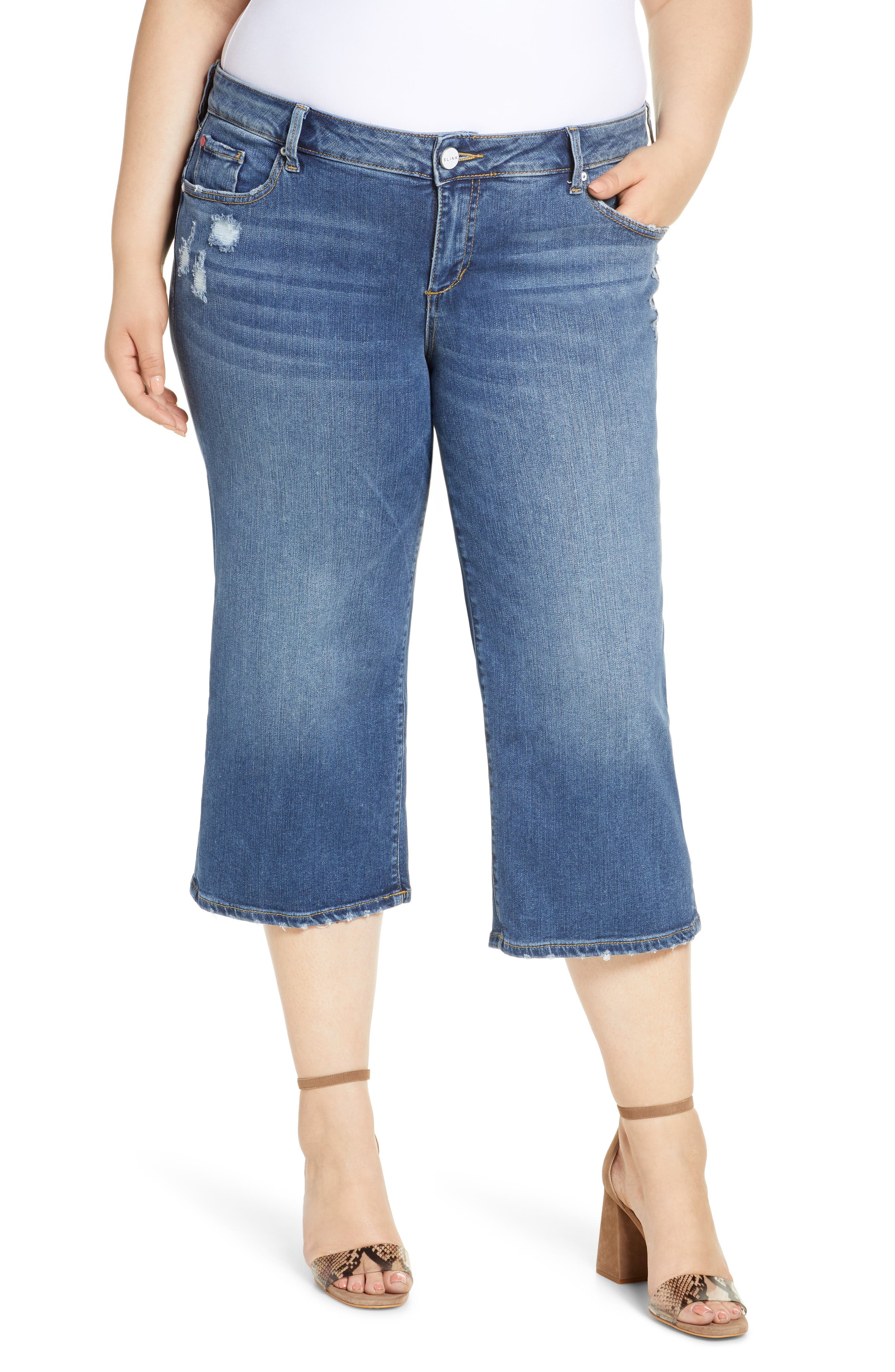 wide leg capri jeans plus size