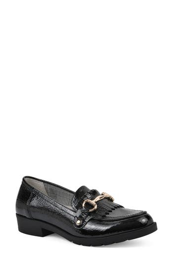 Cliffs By White Mountain Galeena Buckle Kiltie Loafer In Black Patent