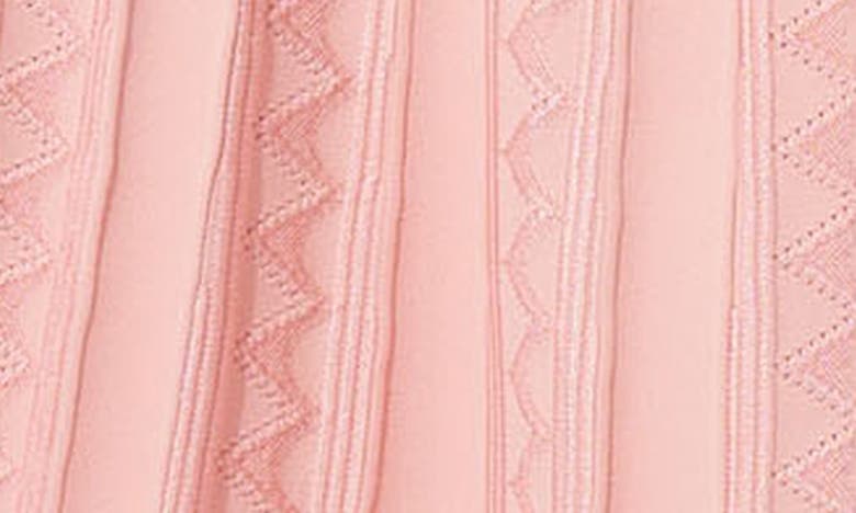 Shop Carolina Herrera Embroidered Knit Fit & Flare Dress In Shell Pink