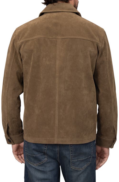 Shop Bagatelle Faux Nubuck Trucker Jacket In Olive