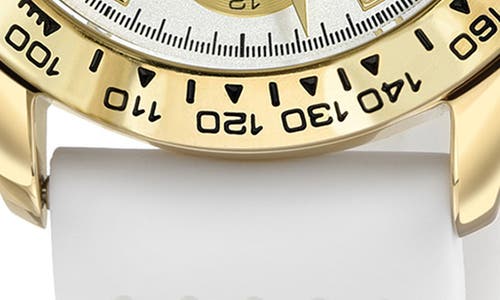 Porsamo Bleu Alexis Chronograph Sport Silicone Watch, 37mm In Gold/white