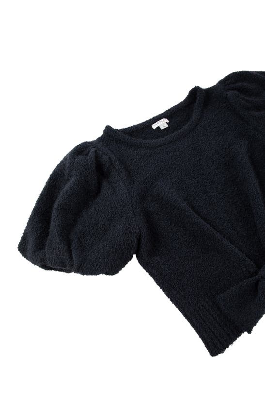 Shop Habitual Kids Kids' Short Sleeve Chenille Sweater In Black